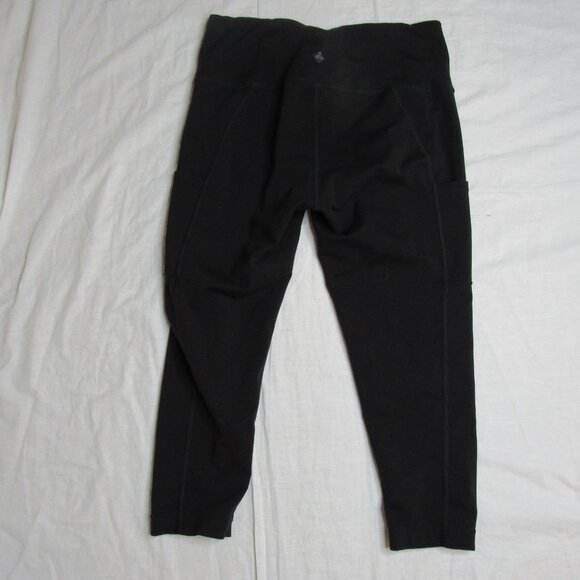 Prana Black Stash Pocket Crop Leggings 20" Women's M Medium - Picture 9 of 10